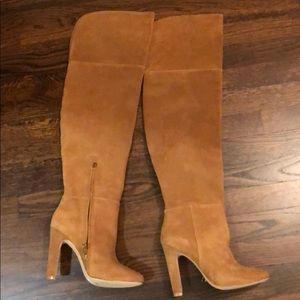 Camel Never worn joie over the knee boots